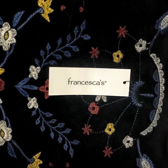 NEW Francesca's Hillary Embroidered Front Skirt - Picture 2 of 4